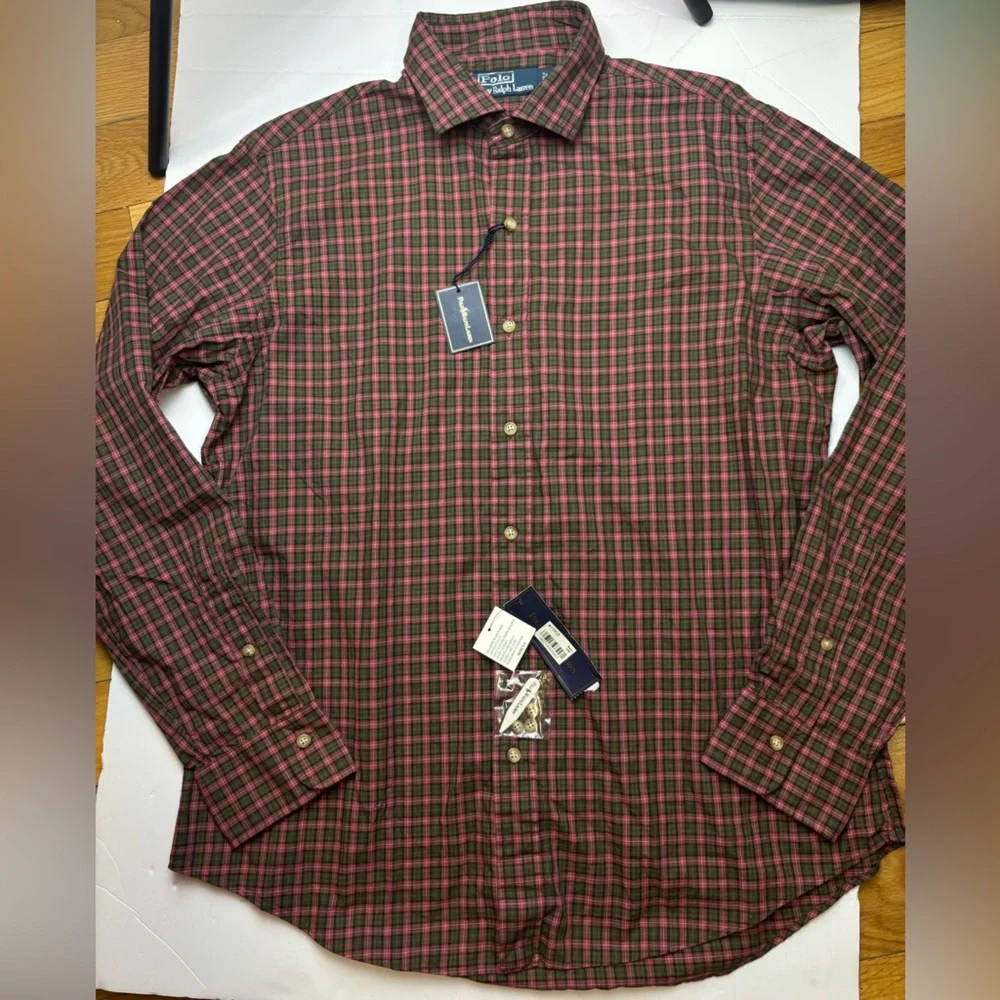 Polo by Ralph Lauren checkered button front shirt sz L